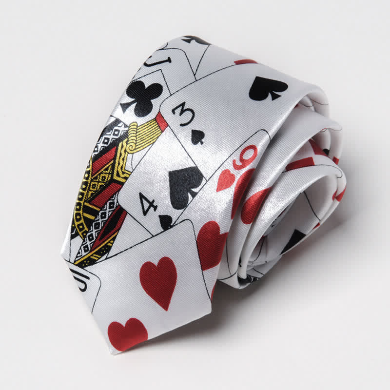 Cravate à thème de cartes à jouer au poker pour hommes