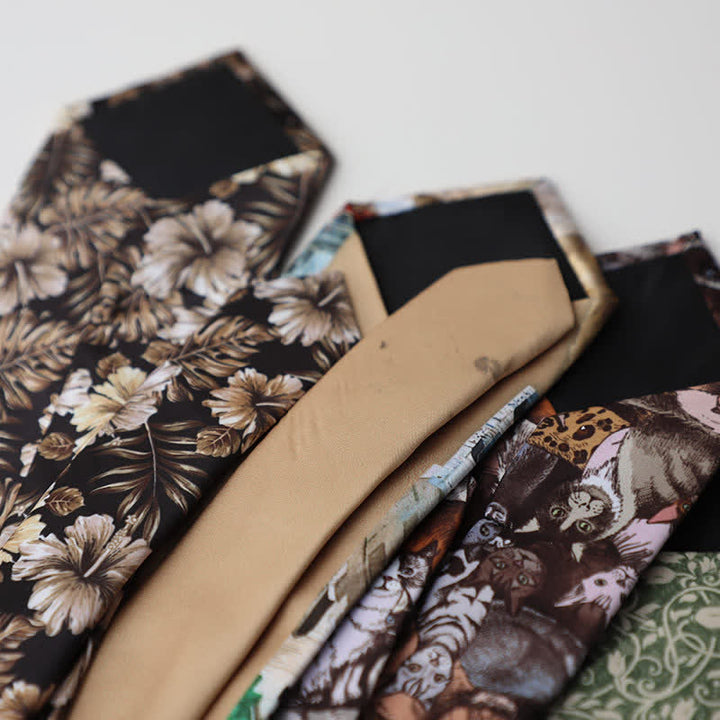 Cravate pour homme à motif floral et animalier