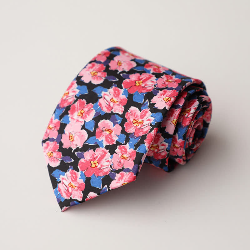 Cravate pour homme à motif floral et animalier