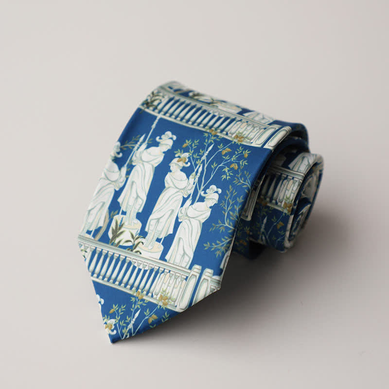 Cravate pour homme à motif floral et animalier