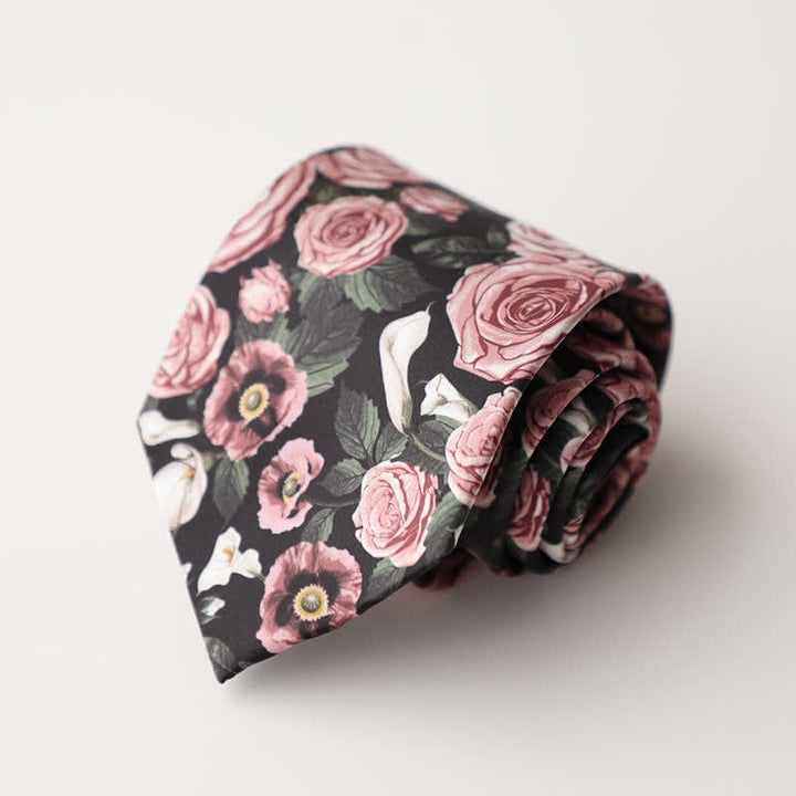 Cravate pour homme à motif floral et animalier