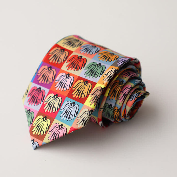 Cravate pour homme à motif floral et animalier