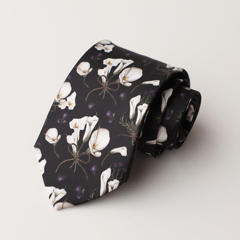 Cravate pour homme à motif floral et animalier