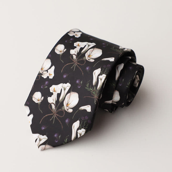 Cravate pour homme à motif floral et animalier