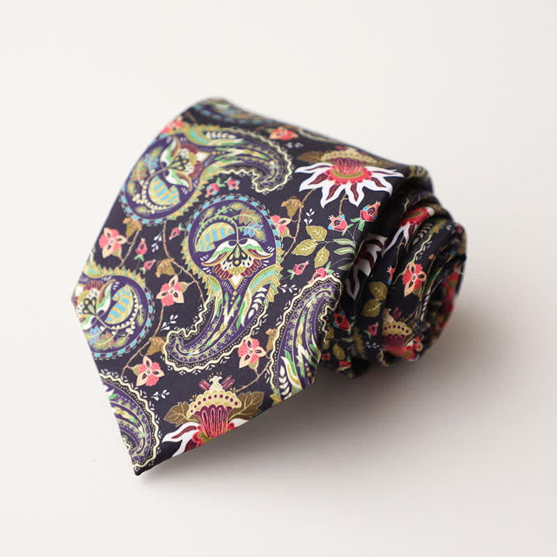 Cravate pour homme à motif floral et animalier