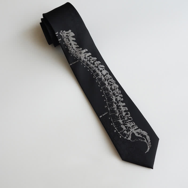 Cravate brodée noire pour homme avec tête de mort