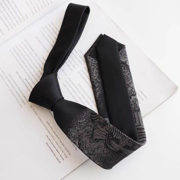 Cravate noire pour homme avec le code de Hammurabi