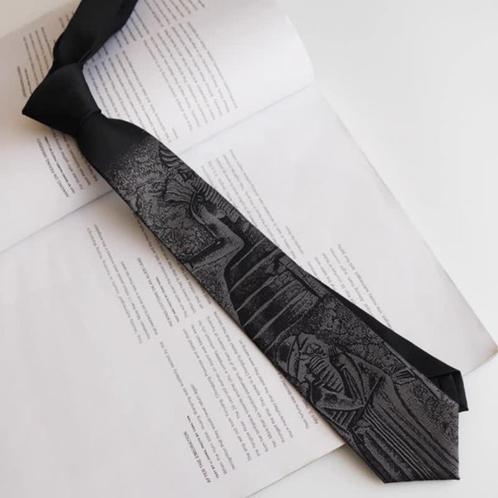 Cravate noire pour homme avec le code de Hammurabi