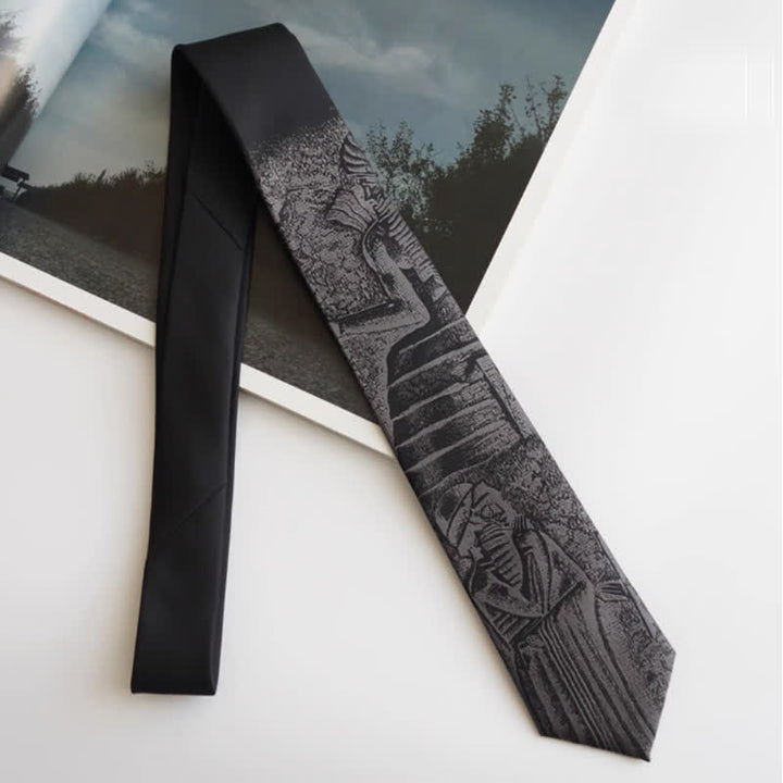 Cravate noire pour homme avec le code de Hammurabi