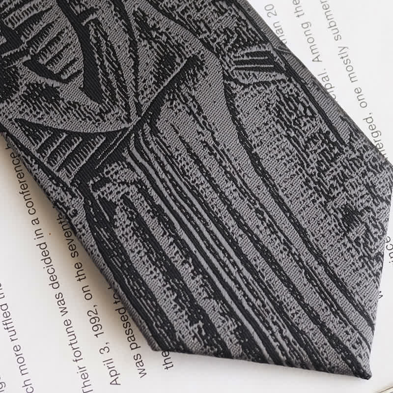 Cravate noire pour homme avec le code de Hammurabi