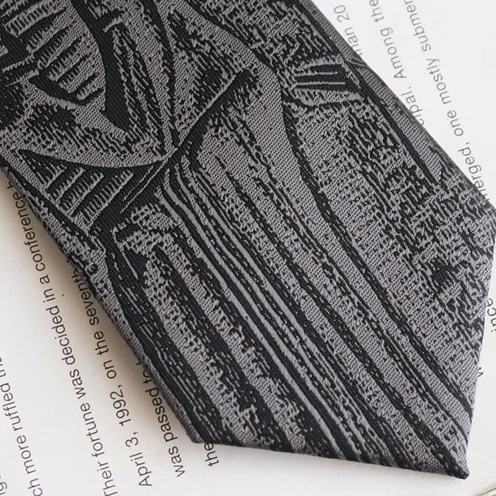 Cravate noire pour homme avec le code de Hammurabi