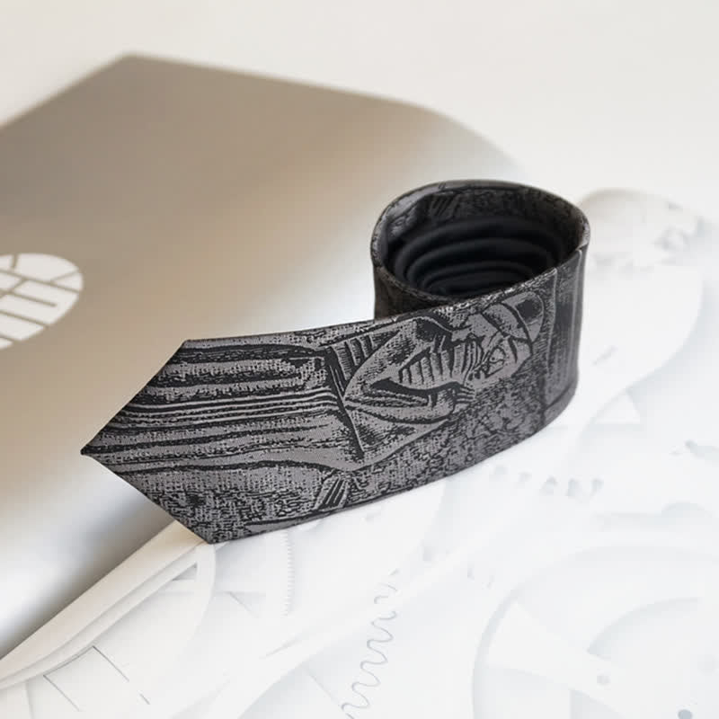 Cravate noire pour homme avec le code de Hammurabi