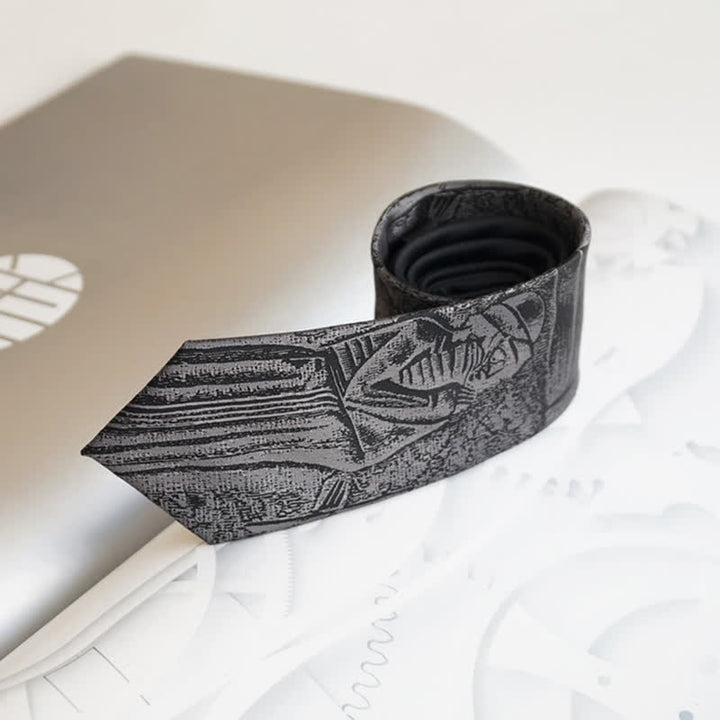 Cravate noire pour homme avec le code de Hammurabi