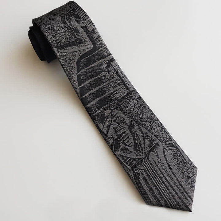 Cravate noire pour homme avec le code de Hammurabi