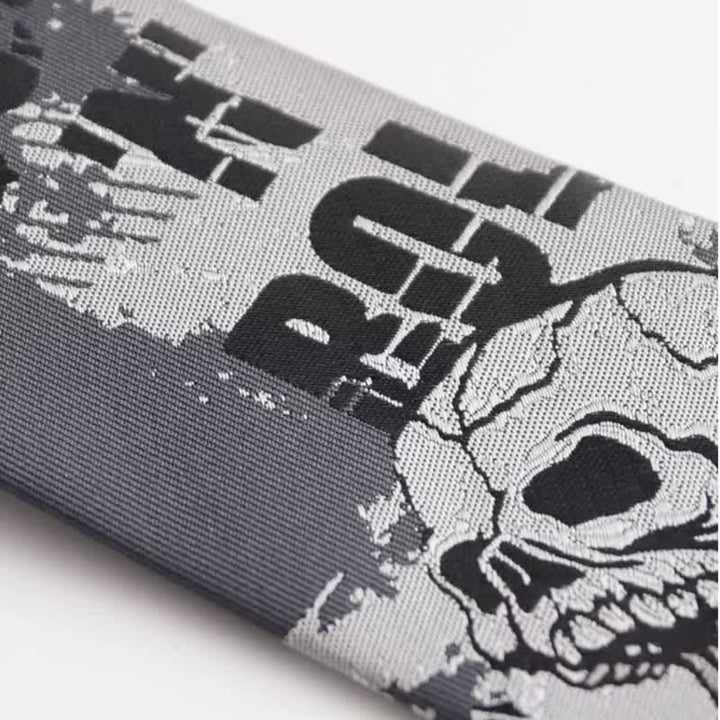 Cravate homme Rock Punk gris foncé motif tête de mort