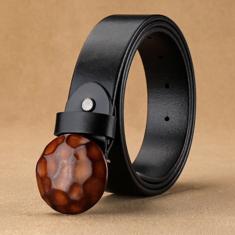 Ceinture en cuir à boucle ronde 3D au design unique pour hommes
