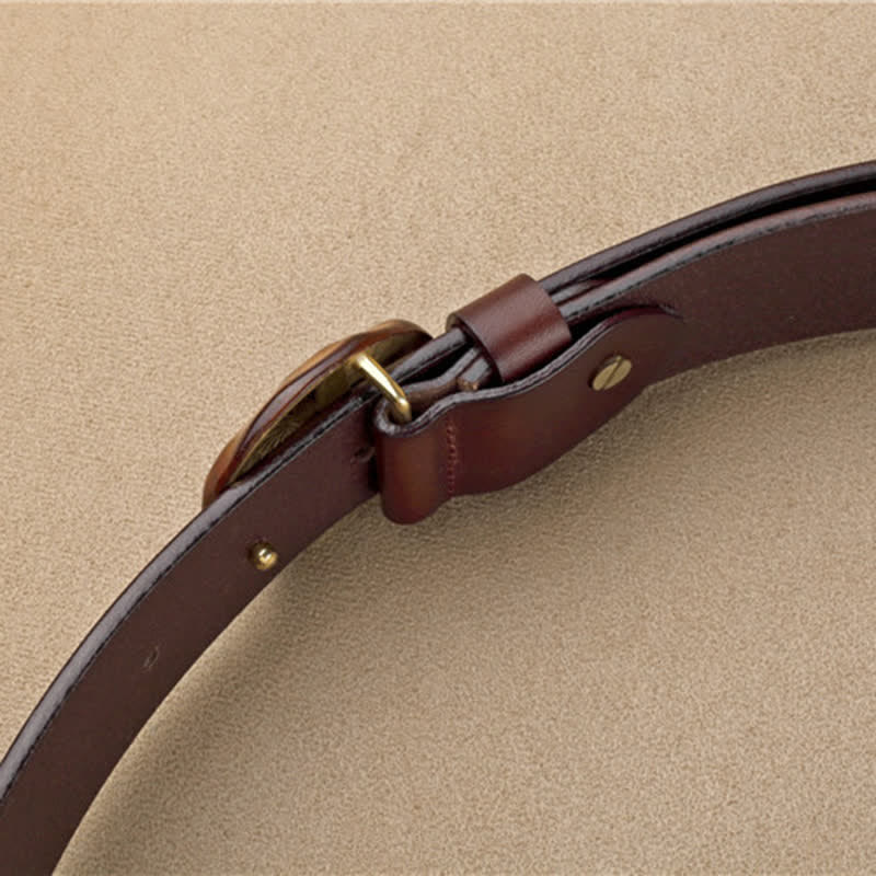 Ceinture en cuir à boucle ronde 3D au design unique pour hommes