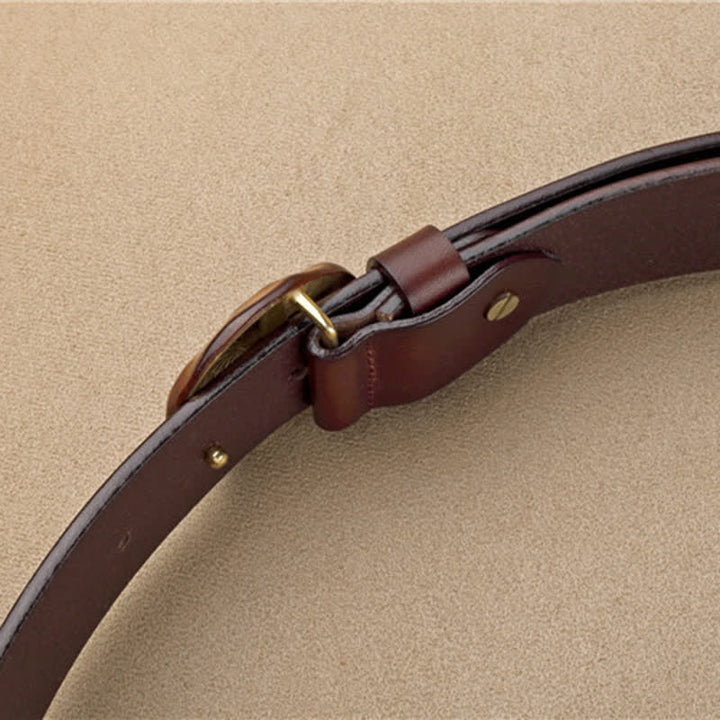 Ceinture en cuir à boucle ronde 3D au design unique pour hommes