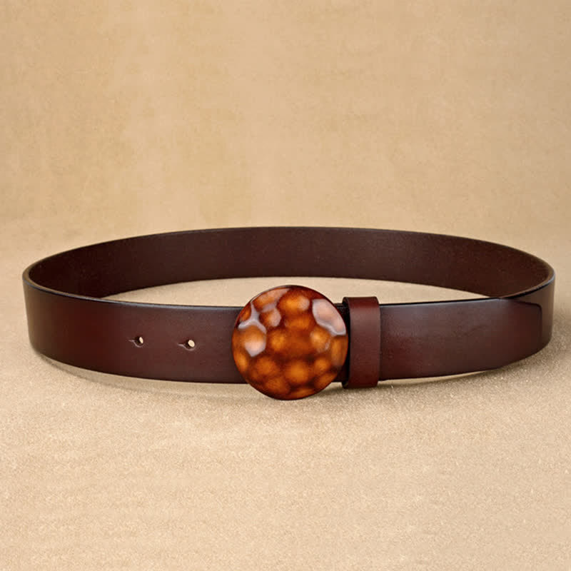 Ceinture en cuir à boucle ronde 3D au design unique pour hommes