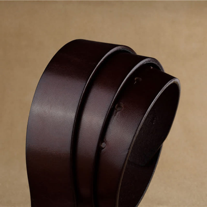 Ceinture en cuir à boucle ronde 3D au design unique pour hommes