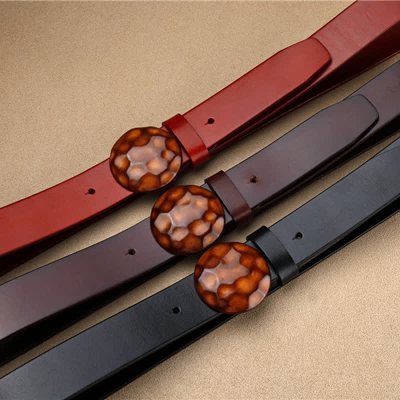 Ceinture en cuir à boucle ronde 3D au design unique pour hommes
