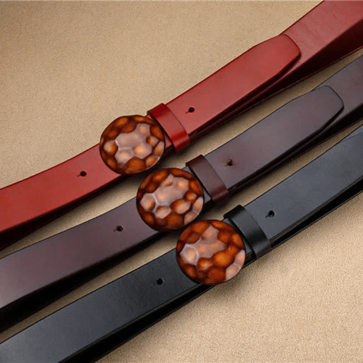 Ceinture en cuir à boucle ronde 3D au design unique pour hommes