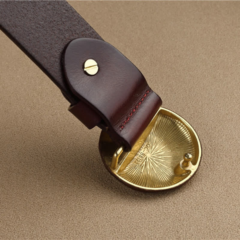 Ceinture en cuir à boucle ronde 3D au design unique pour hommes