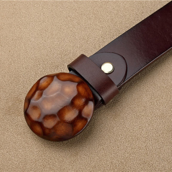 Ceinture en cuir à boucle ronde 3D au design unique pour hommes