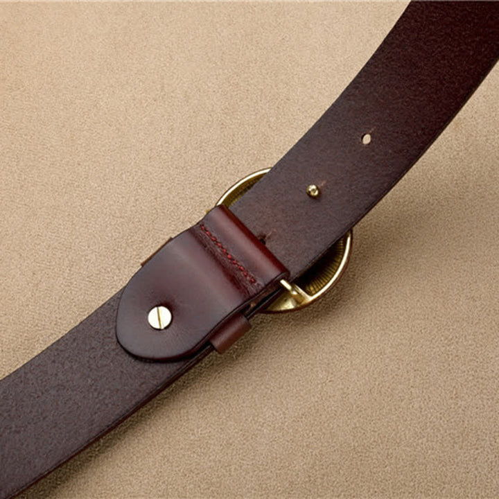 Ceinture en cuir à boucle ronde 3D au design unique pour hommes