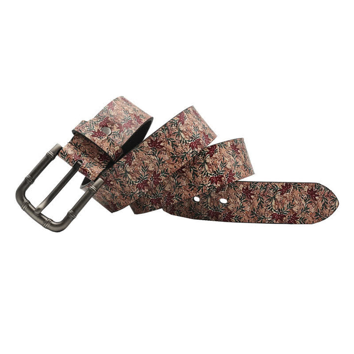 Ceinture en cuir imprimé avec érables rouges décorées
