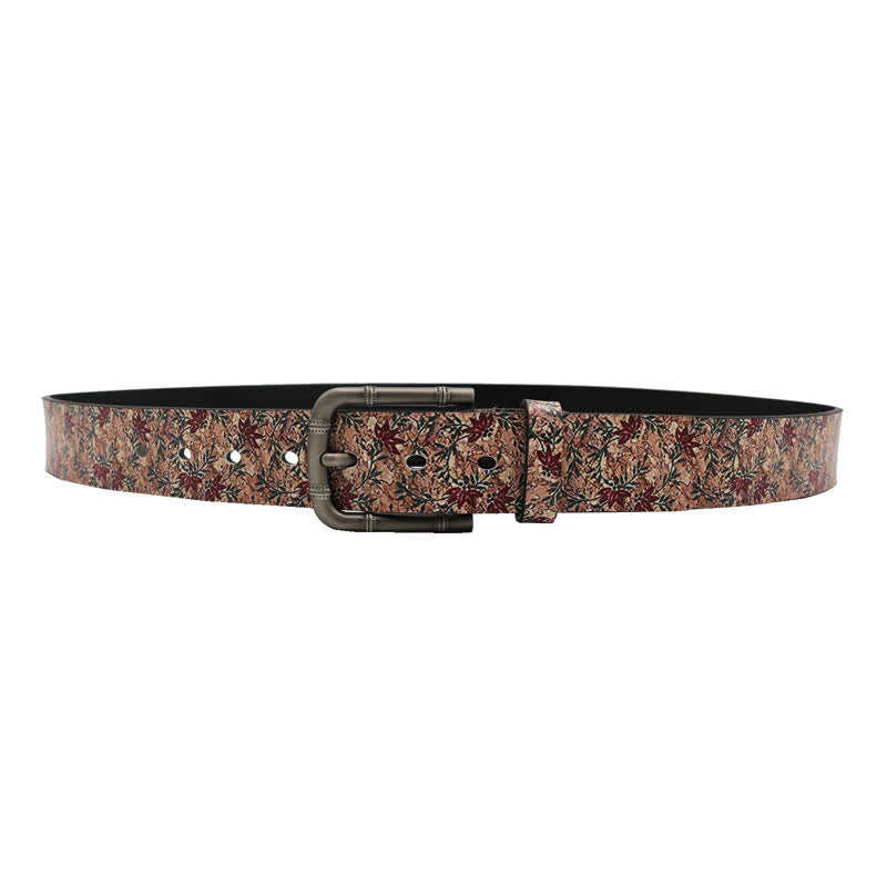 Ceinture en cuir imprimé avec érables rouges décorées