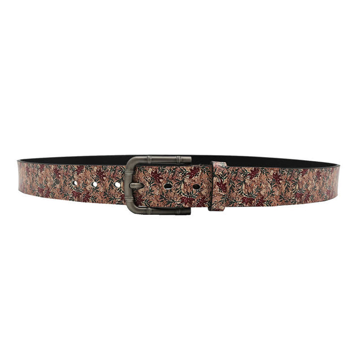 Ceinture en cuir imprimé avec érables rouges décorées