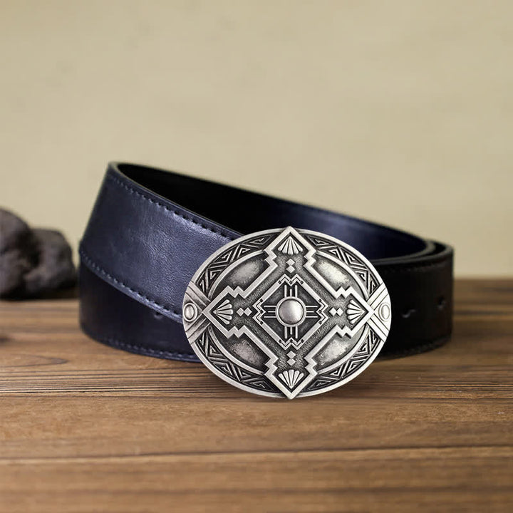 Ceinture en cuir à boucle indienne pour homme