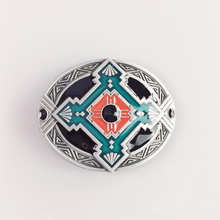 Ceinture en cuir à boucle indienne pour homme