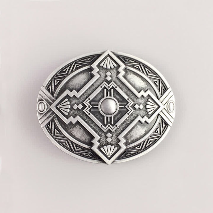 Ceinture en cuir à boucle indienne pour homme