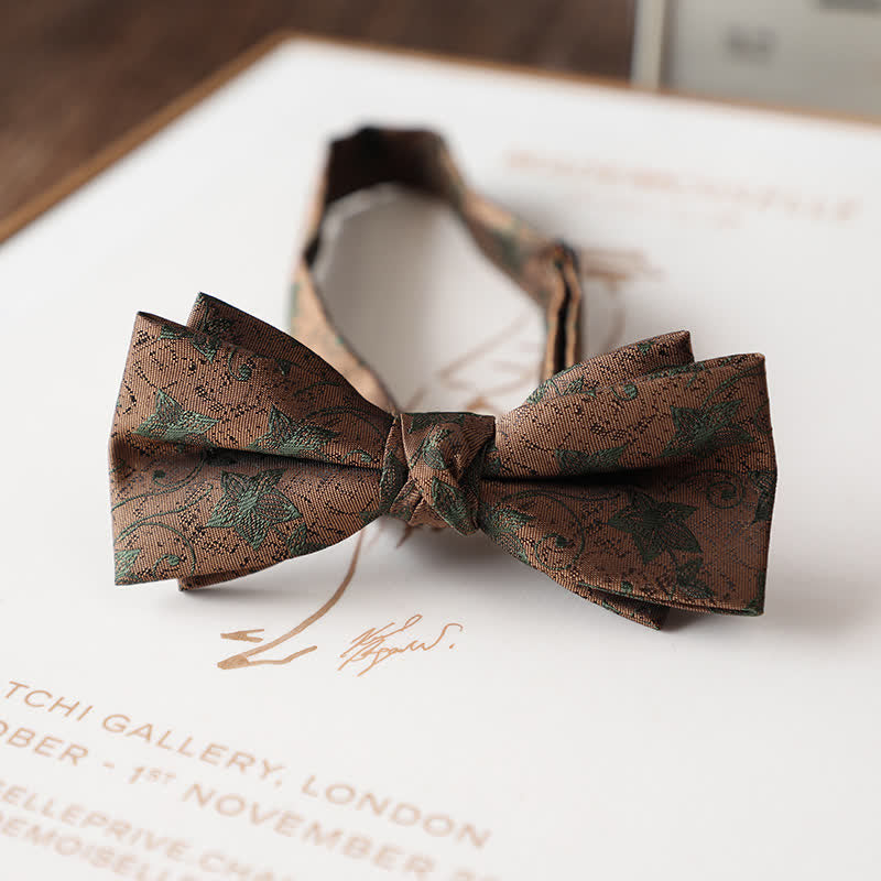 Nœud papillon de costume de mariage à motif floral vintage pour homme