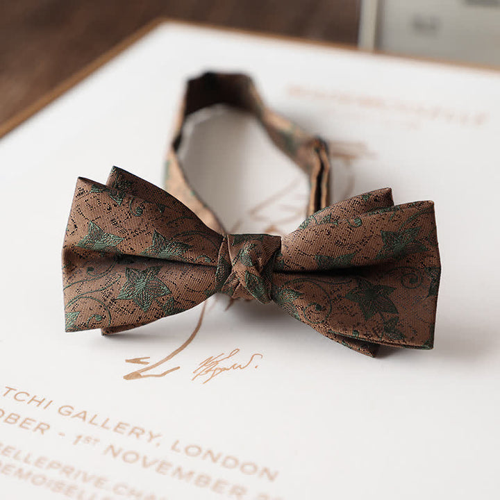 Nœud papillon de costume de mariage à motif floral vintage pour homme