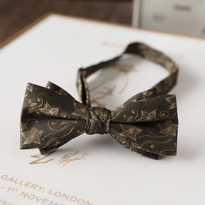 Nœud papillon de costume de mariage à motif floral vintage pour homme