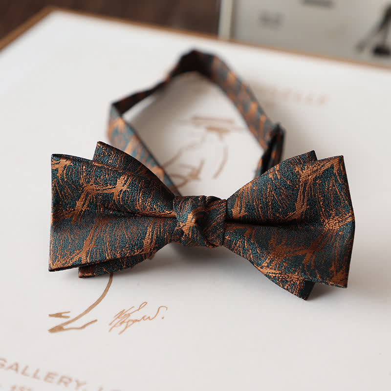 Nœud papillon de costume de mariage à motif floral vintage pour homme