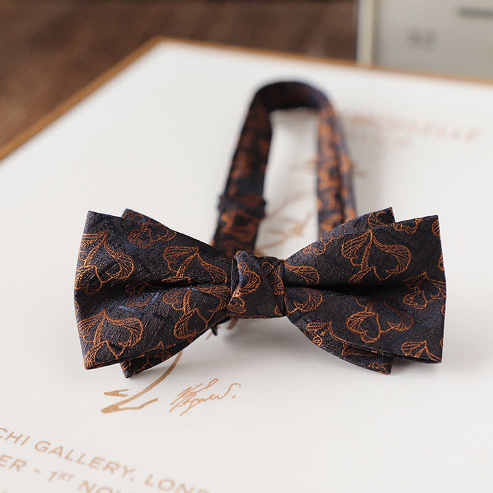 Nœud papillon de costume de mariage à motif floral vintage pour homme