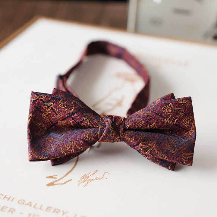 Nœud papillon de costume de mariage à motif floral vintage pour homme