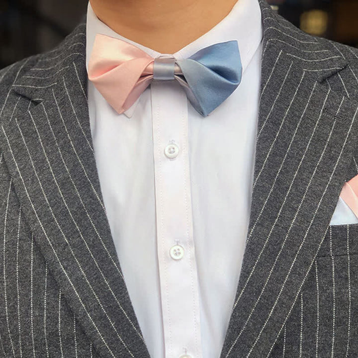 Nœud papillon dégradé de couleurs rose et bleu pour homme