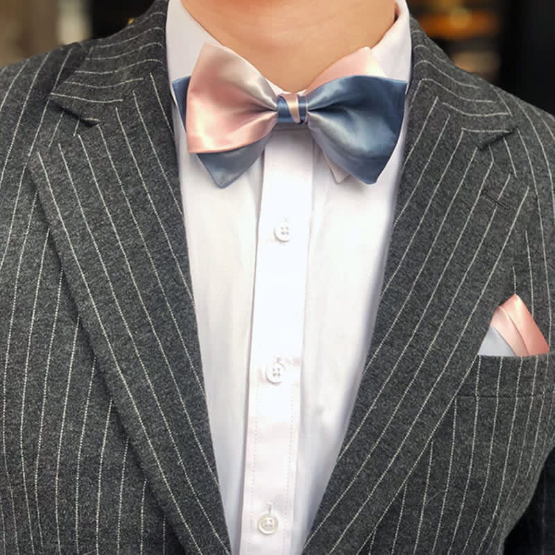Nœud papillon dégradé de couleurs rose et bleu pour homme