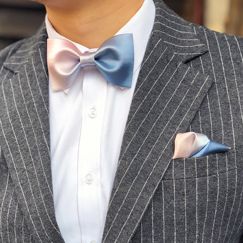 Nœud papillon dégradé de couleurs rose et bleu pour homme