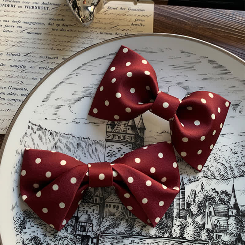 Nœud papillon élégant à pois blancs pour homme