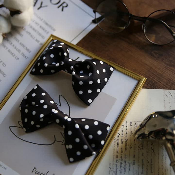 Nœud papillon élégant à pois blancs pour homme