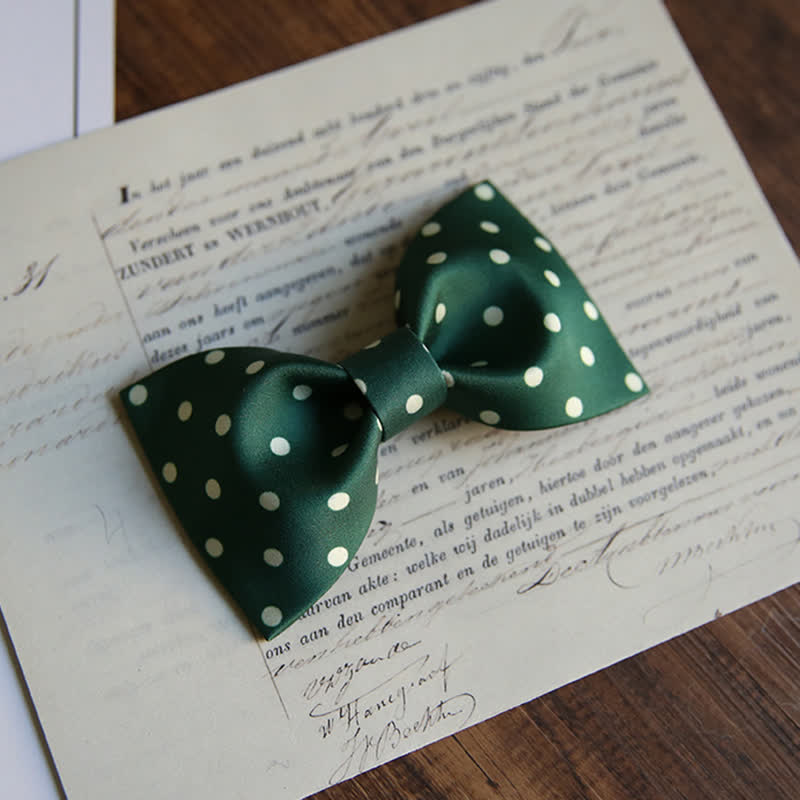 Nœud papillon élégant à pois blancs pour homme
