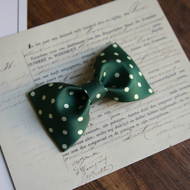 Nœud papillon élégant à pois blancs pour homme