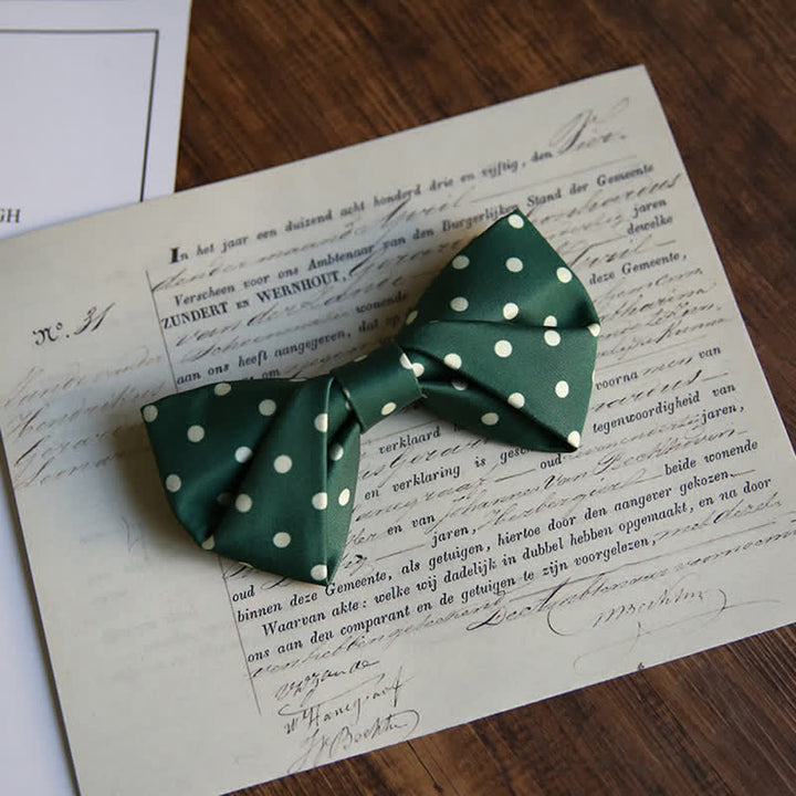 Nœud papillon élégant à pois blancs pour homme