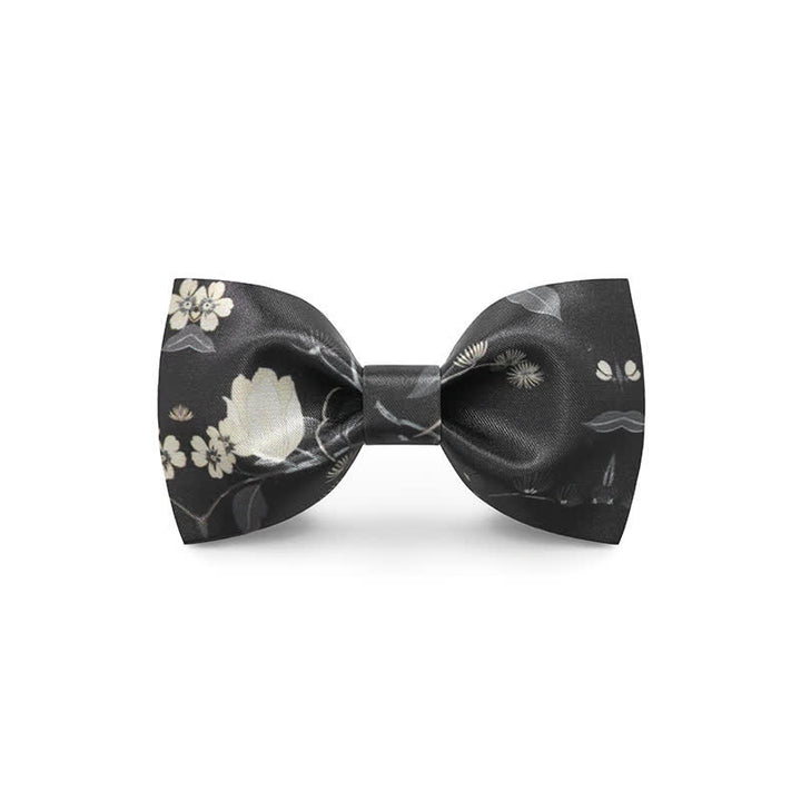 Nœud papillon de mariage imprimé fleur rouge pour homme
